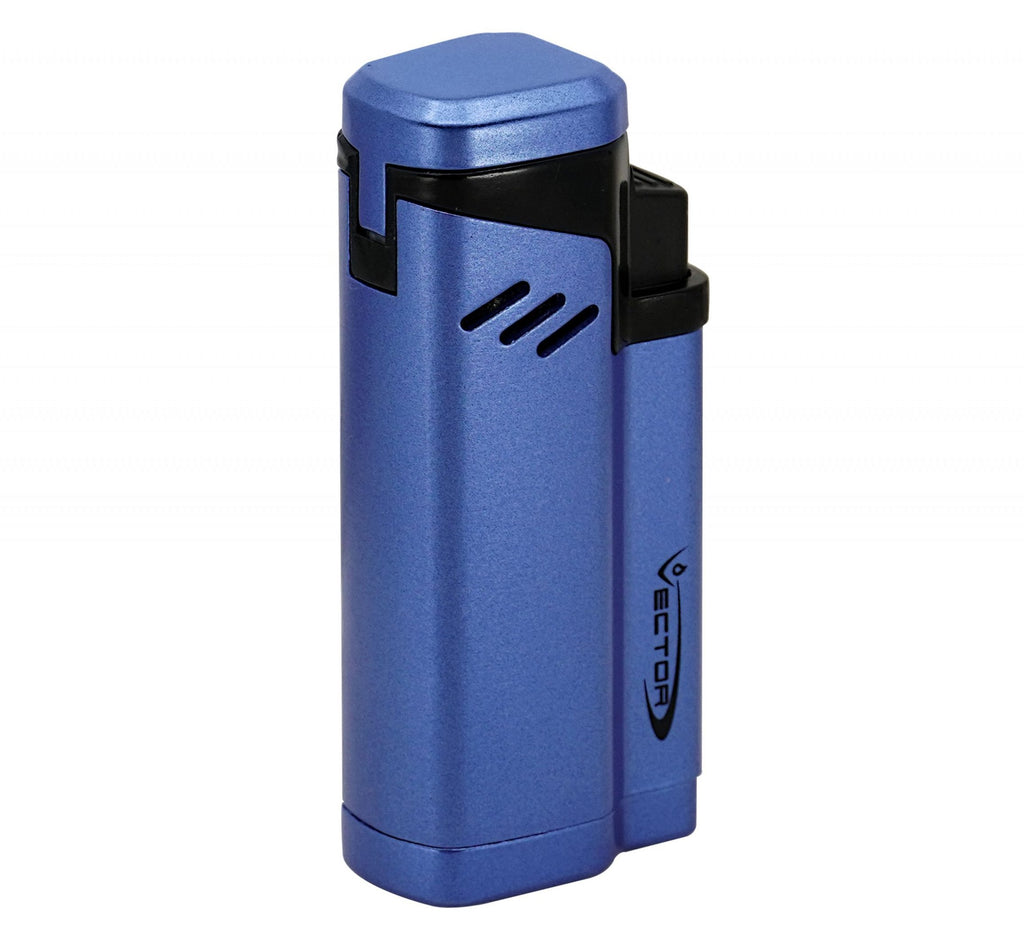 VECTOR Empire 4 Flame Torch Lighter Metallic Blue