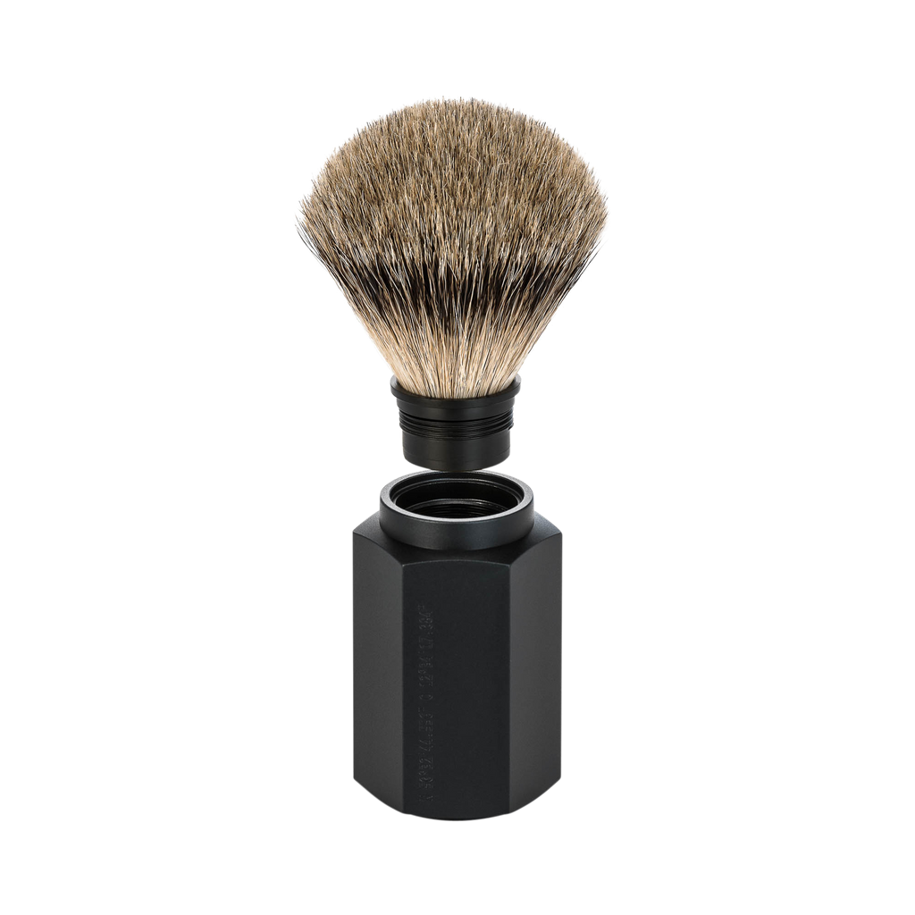 MUHLE - HEXAGON shaving brush, GRAPHITE, silvertip badger 091 M HXG GRAPHITE