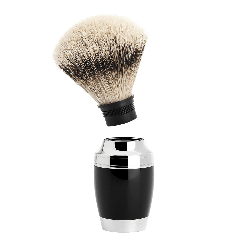 MUHLE - STYLO shaving brush, BLACK, silvertip badger 091 K 76