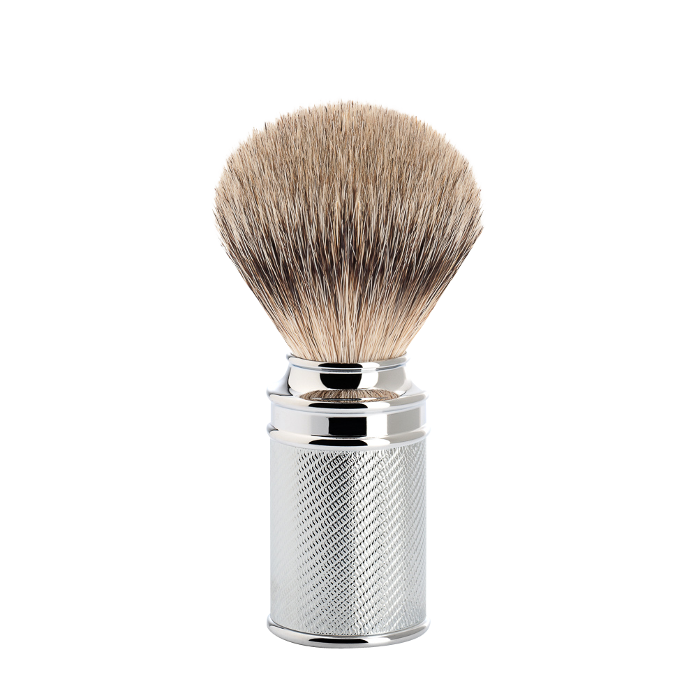 MUHLE - TRADITIONAL shaving brush, Chrome Metal Plated, silvertip badger 091 M 89