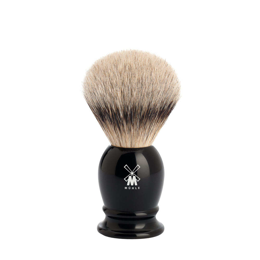 MUHLE - CLASSIC shaving brush, BLACK, silvertip badger 099 K 256