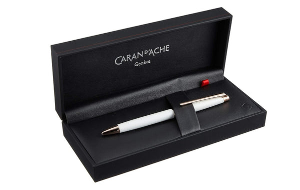 Caran D'ache LÉMAN SLIM White /Rose Gold Ballpoint Pen 4781.001