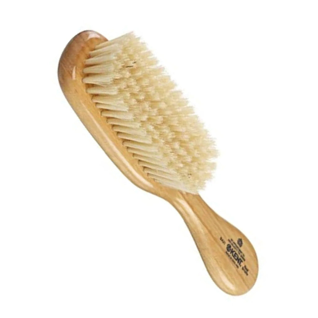 Kent Baby Brush, Super Soft White Bristles, Cherrywood K-BA10