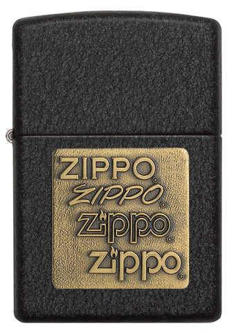 Zippo Black Crackle Gold Zippo Logo 362