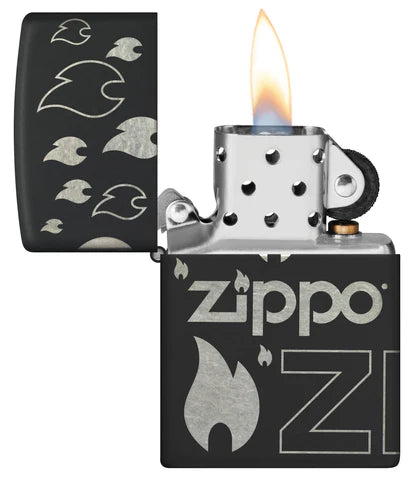 Zippo Design (Black Matte Laser 360) 48908