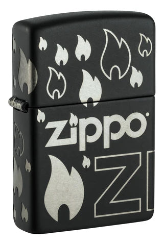 Zippo Design (Black Matte Laser 360) 48908