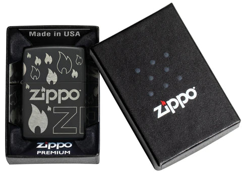 Zippo Design (Black Matte Laser 360) 48908