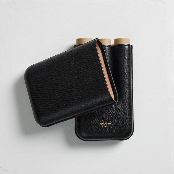 BOSQUET Grained Calf Leather Case For 3 - Black TL3BLK