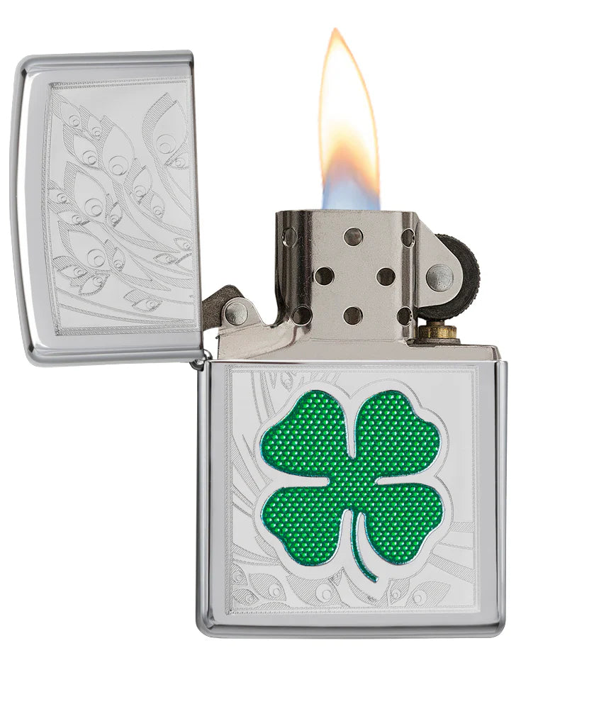 Zippo Clover High Polish Chrome Design 24699