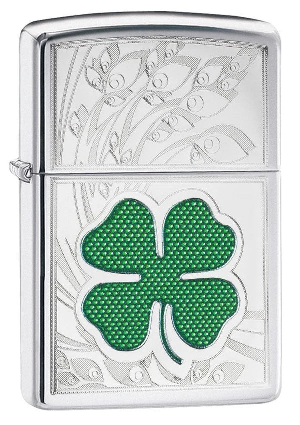 Zippo Clover High Polish Chrome Design 24699