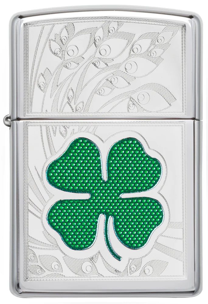 Zippo Clover High Polish Chrome Design 24699