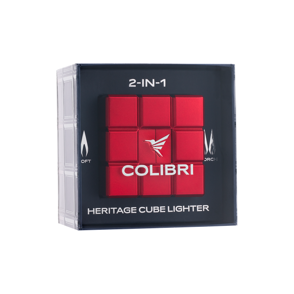 Colibri Heritage Cube Desk Lighter Red LI125T2