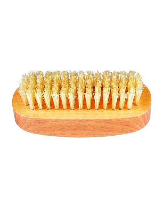 Kent Aqua Nail Brush, White Bristles With Row Of Bristle On Back, Beechwood K-NB3