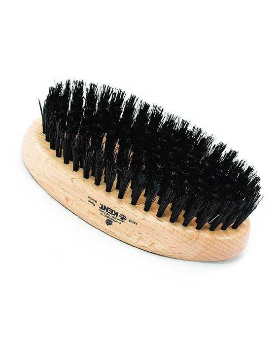 Kent Military Brush, Oval, Beechwood, Natural Shine Black Bristle Hairbrush K-MG3NSM01