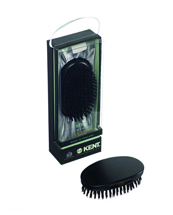 Kent Military Brush, Oval, Black Bristles, Ebonywood K-MN11