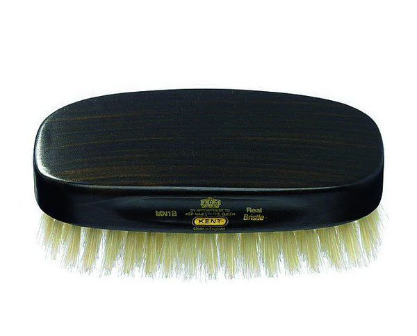 Kent Military Brush, Rectangular, White Bristles, Ebonywood K-MN1B