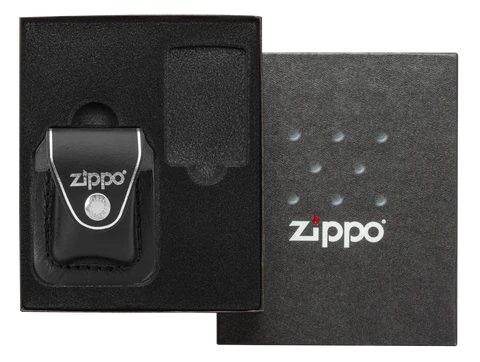 Zippo Leather Pouch With Clip - Black LPCBK