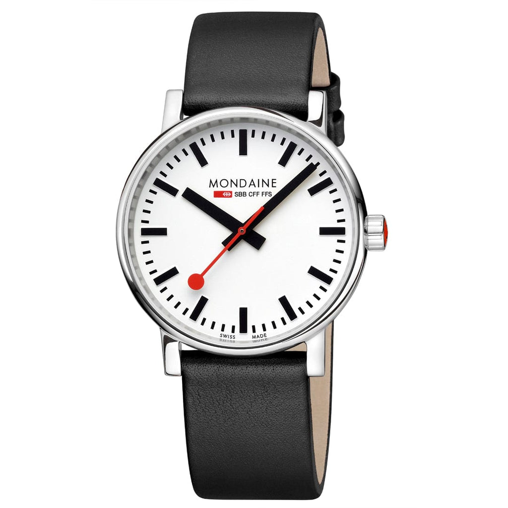 MONDAINE , 40mm, black vegan leather watch, MSE.40110.LBV EVO2 GENTS