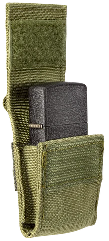 Zippo OD Green Pouch and black crackle set 49400