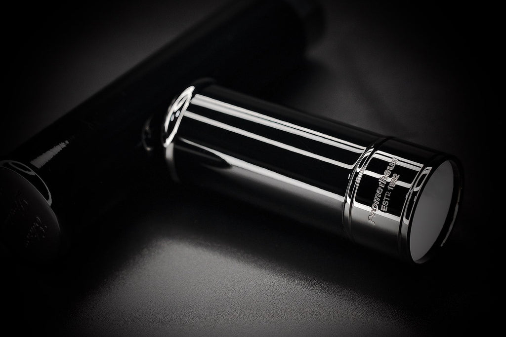 PROMETHEUS Cigar Tube - Black Lacquer with Chrome (H-TUBE-TB)