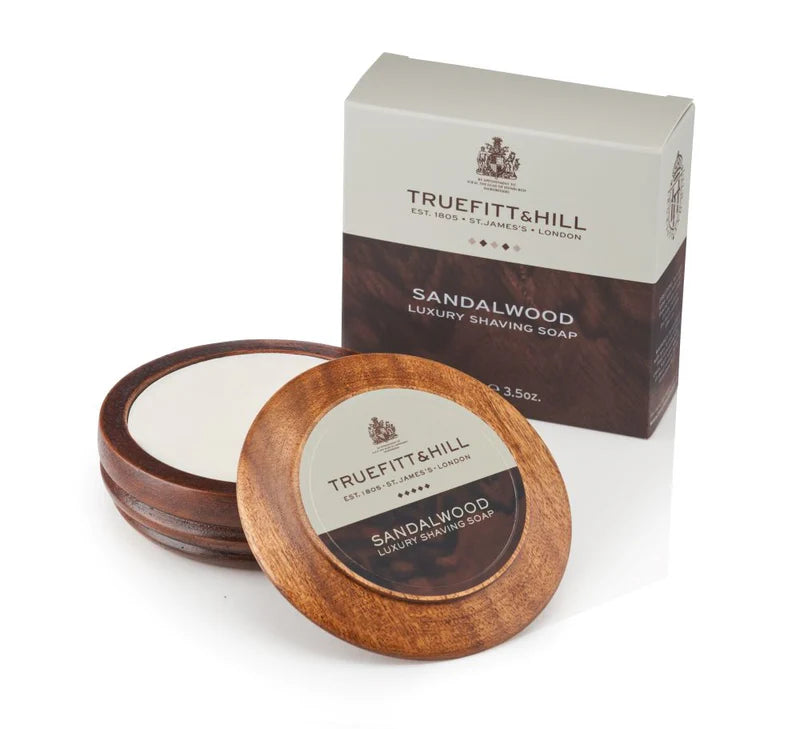 Truefitt & Hill Sandalwood Luxury Shaving Soap in Wooden Bowl 00554