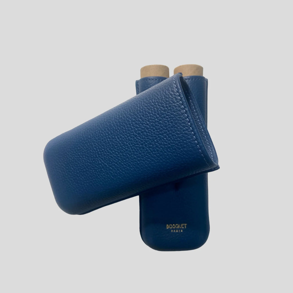 BOSQUET Grained Calf Leather Case For 2 - Blue Lapis TL2BL