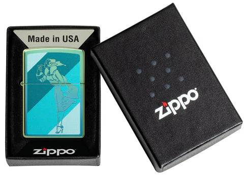 Zippo Teal Windy Design 48457