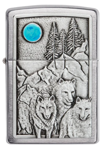 Zippo Wolf Pack and Moon Emblem Design 49295