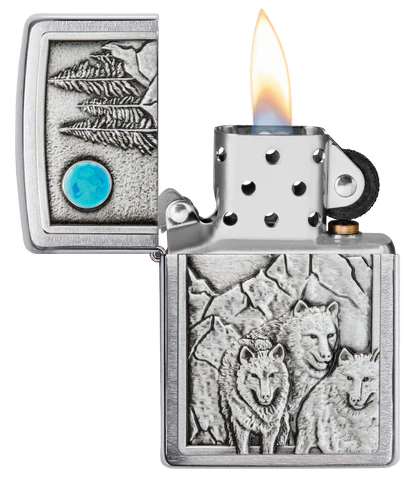 Zippo Wolf Pack and Moon Emblem Design 49295