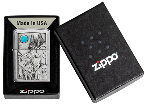 Zippo Wolf Pack and Moon Emblem Design 49295