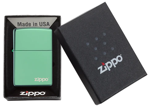 Zippo Chameleon Green Polish Zippo Logo 28129ZL