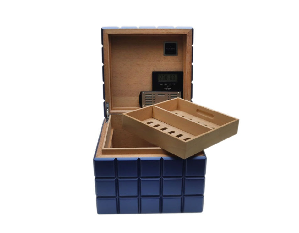 Colibri Heritage Cube Humidor Blue HU125T4