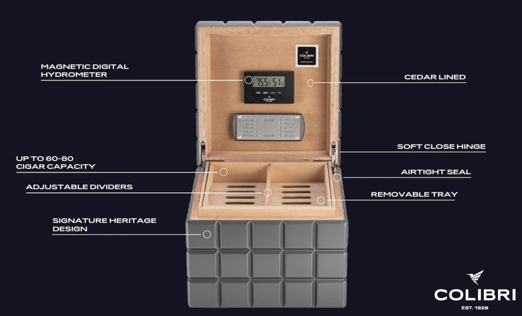 Colibri Heritage Cube Humidor Orange HU125T6