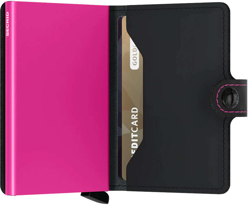 SECRID Miniwallet Matte Black & Fuchsia