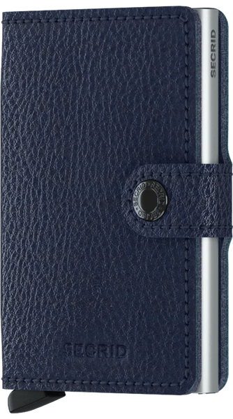 SECRID Miniwallet Vegetable Tanned Navy Silver