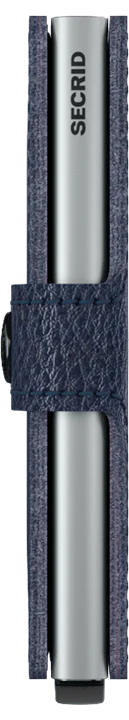 SECRID Miniwallet Vegetable Tanned Navy Silver