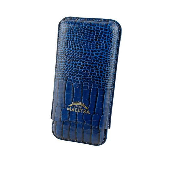 Linea Maestra  Leather Case (3 cigars) Blue