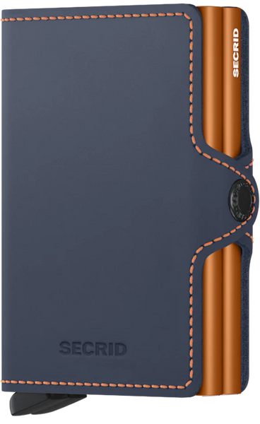 SECRID Twinwallet Matte Night Blue - Orange