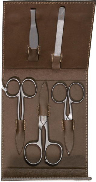 Dovo MANICURE SET R SAT, W/3 SCISSORS KHAKI COLOR